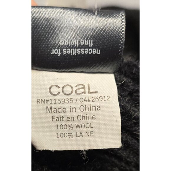 Coal Wool Knit Brimmed Cap Lined Beanie Dark Gray Stretchy Warm Winter Hat boho - Picture 5 of 6